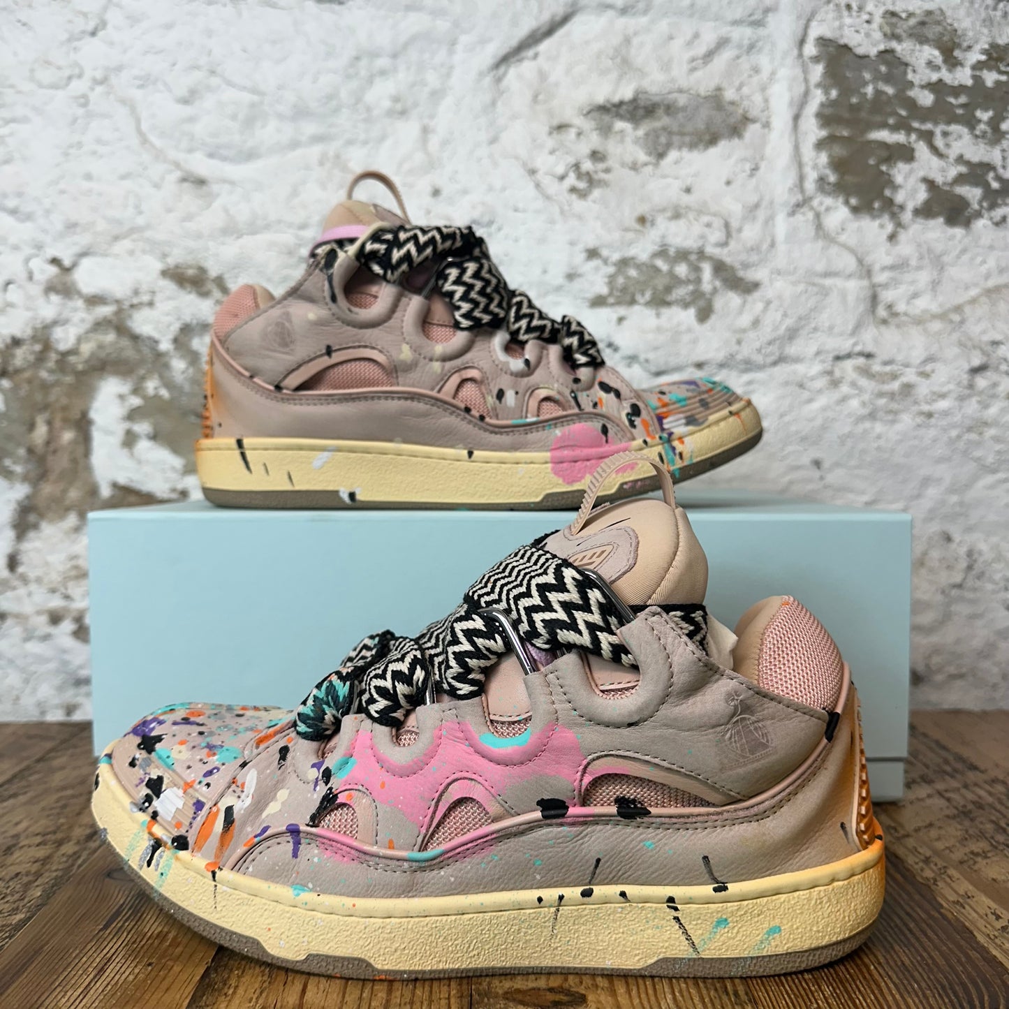 Lanvin Curb Paint Splatter Pink Sneaker