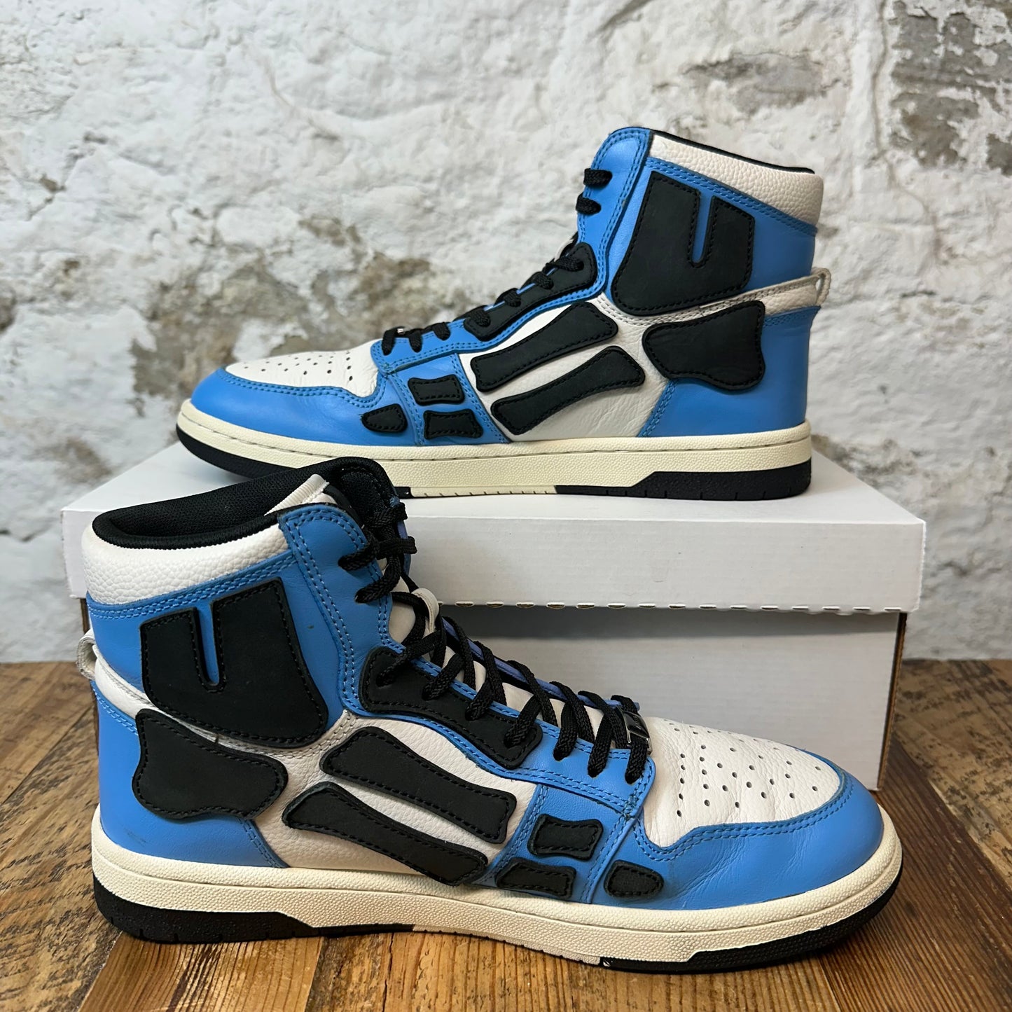 Amiri Black Skeleton High Blue White Sneaker Sz 10 (43) No Box
