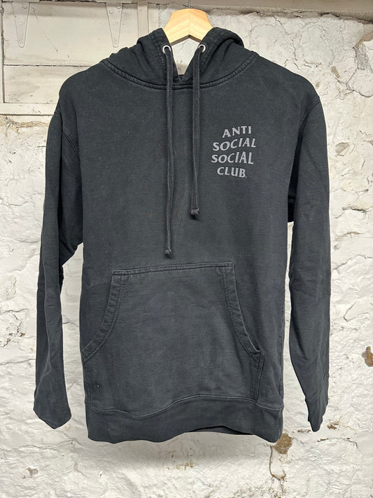 Anti Social Social Club Black Flower Hoodie Sz S