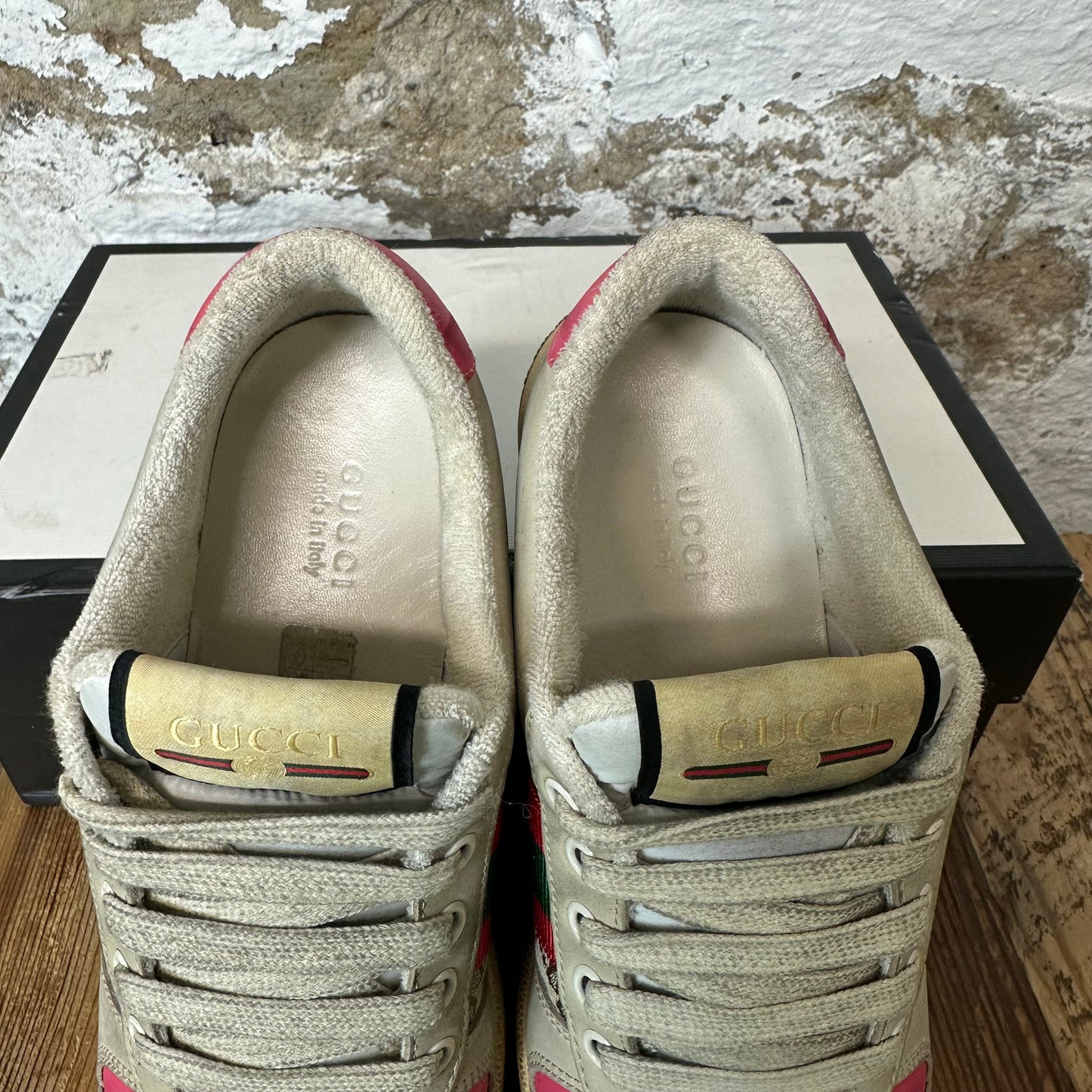 Gucci Beige Screener Sneaker Sz 4.5 (36.5)