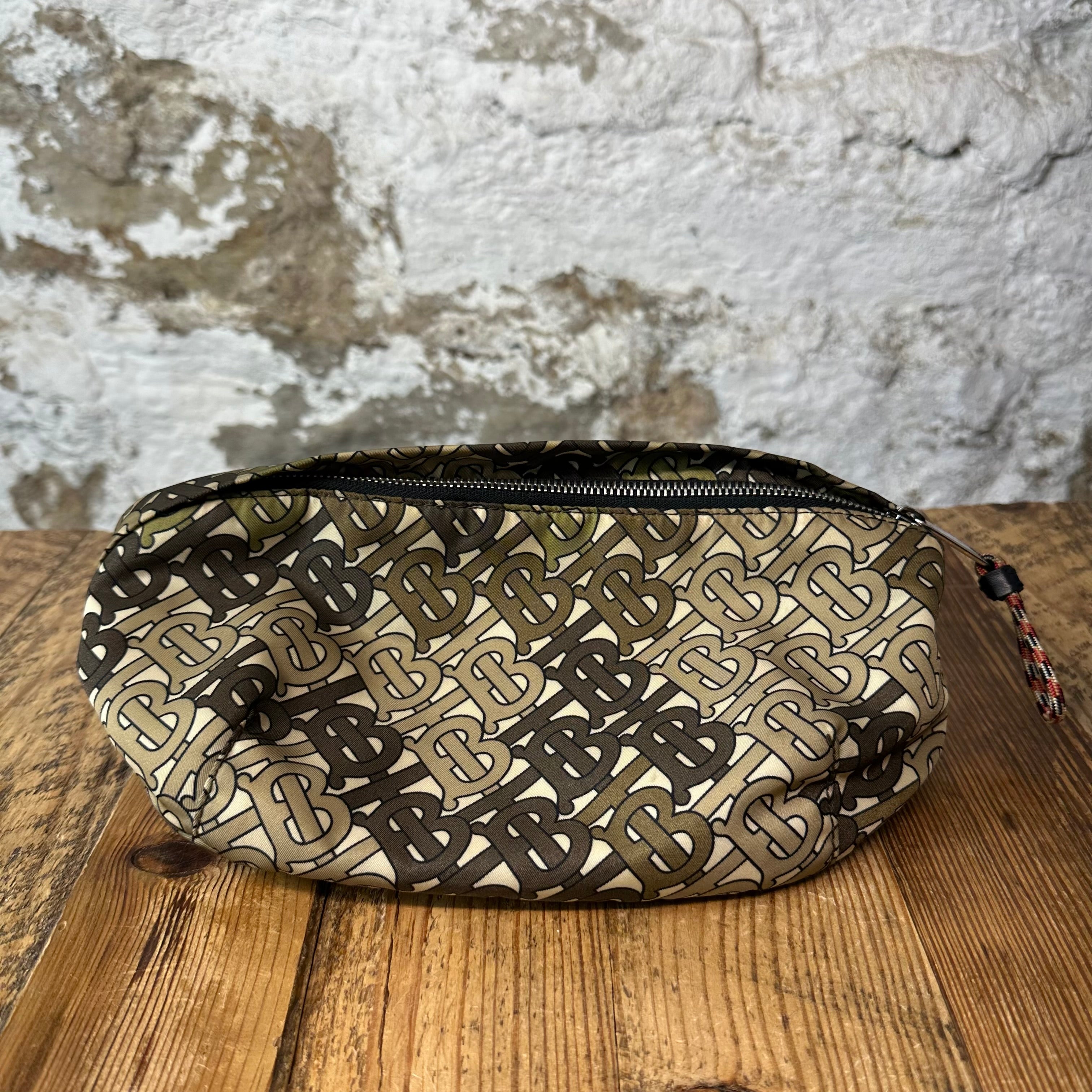 Burberry Green Khaki TB Monogram Waist Bag