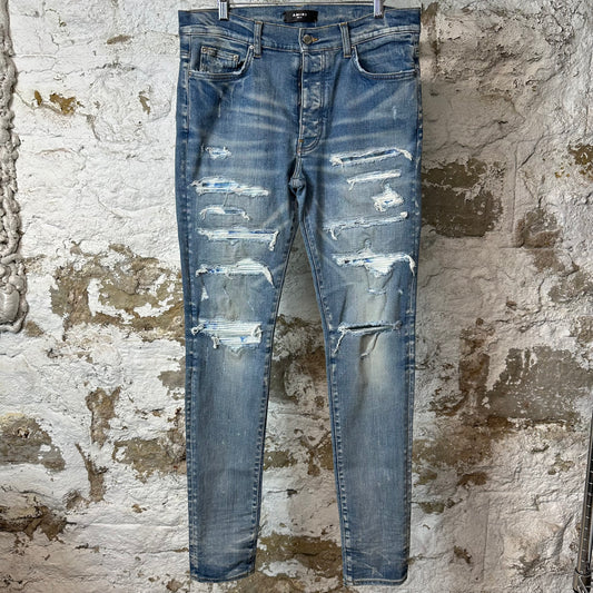 Amiri MX1 Blue Tie Dye Blue Denim Jeans Sz 34