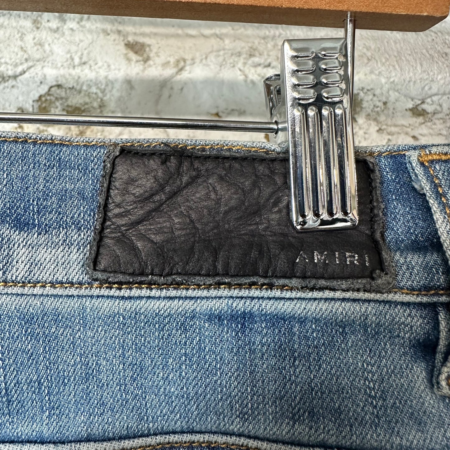 Amiri MX1 Orange Paisley Thrasher Blue Denim Jeans Sz 30