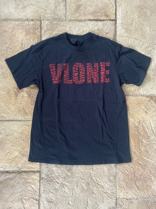 Vlone Red Skulls T-shirt Black Sz L DS