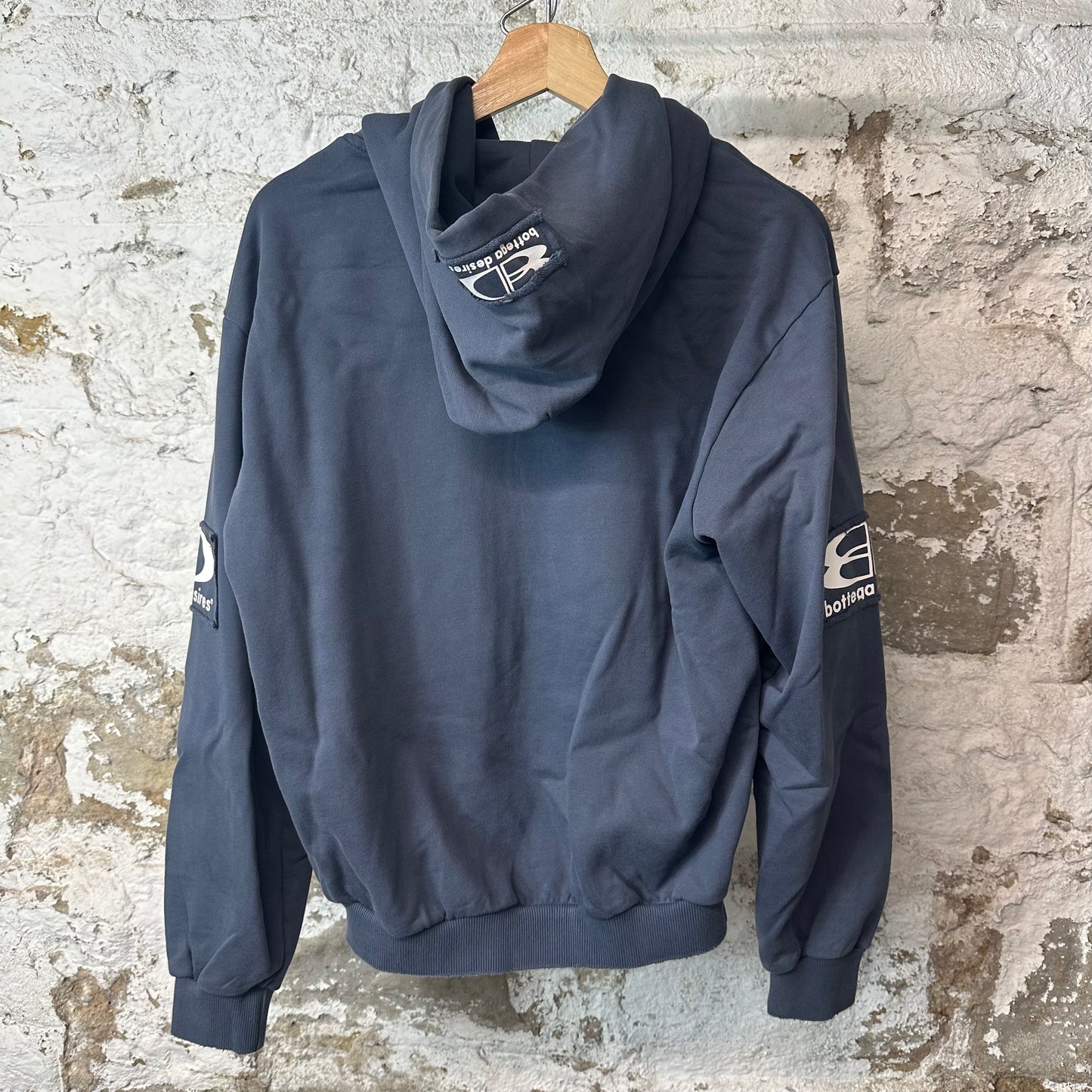 Bottega Desires Tech Blue Zip Up Hoodie Sz S