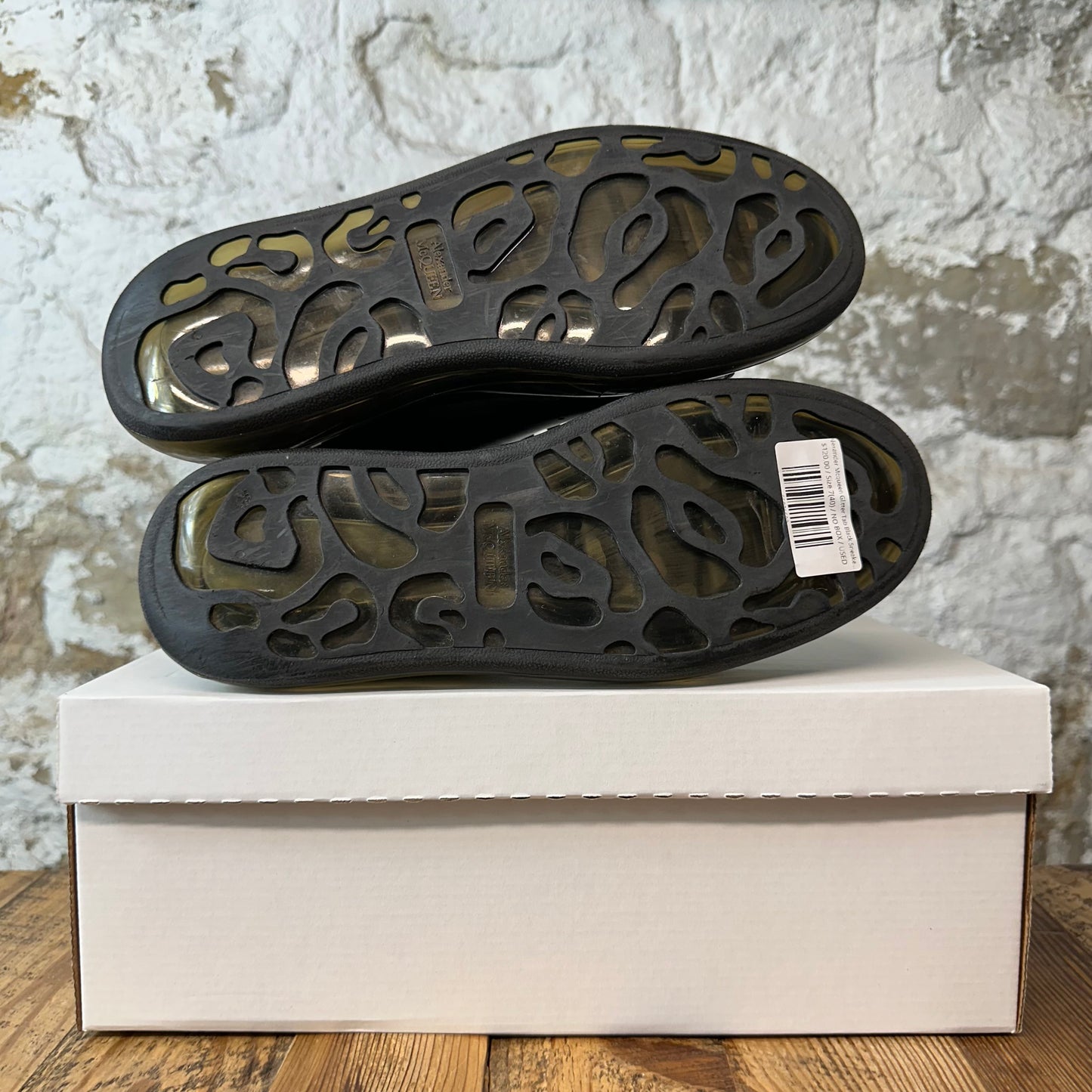 Alexander McQueen Glitter Tab Black Sneaker Sz 7 (40)