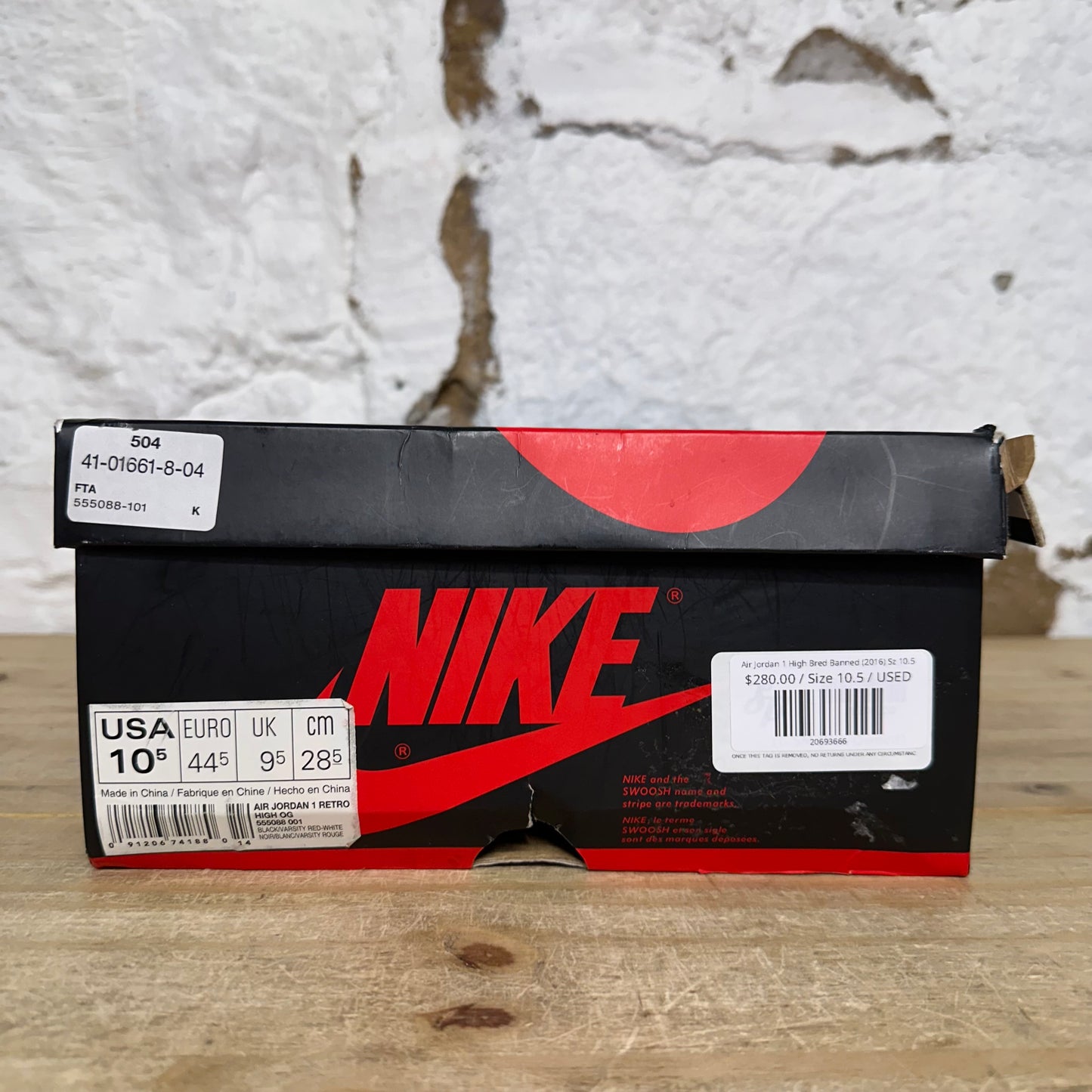 Air Jordan 1 High Bred Banned (2016) Sz 10.5
