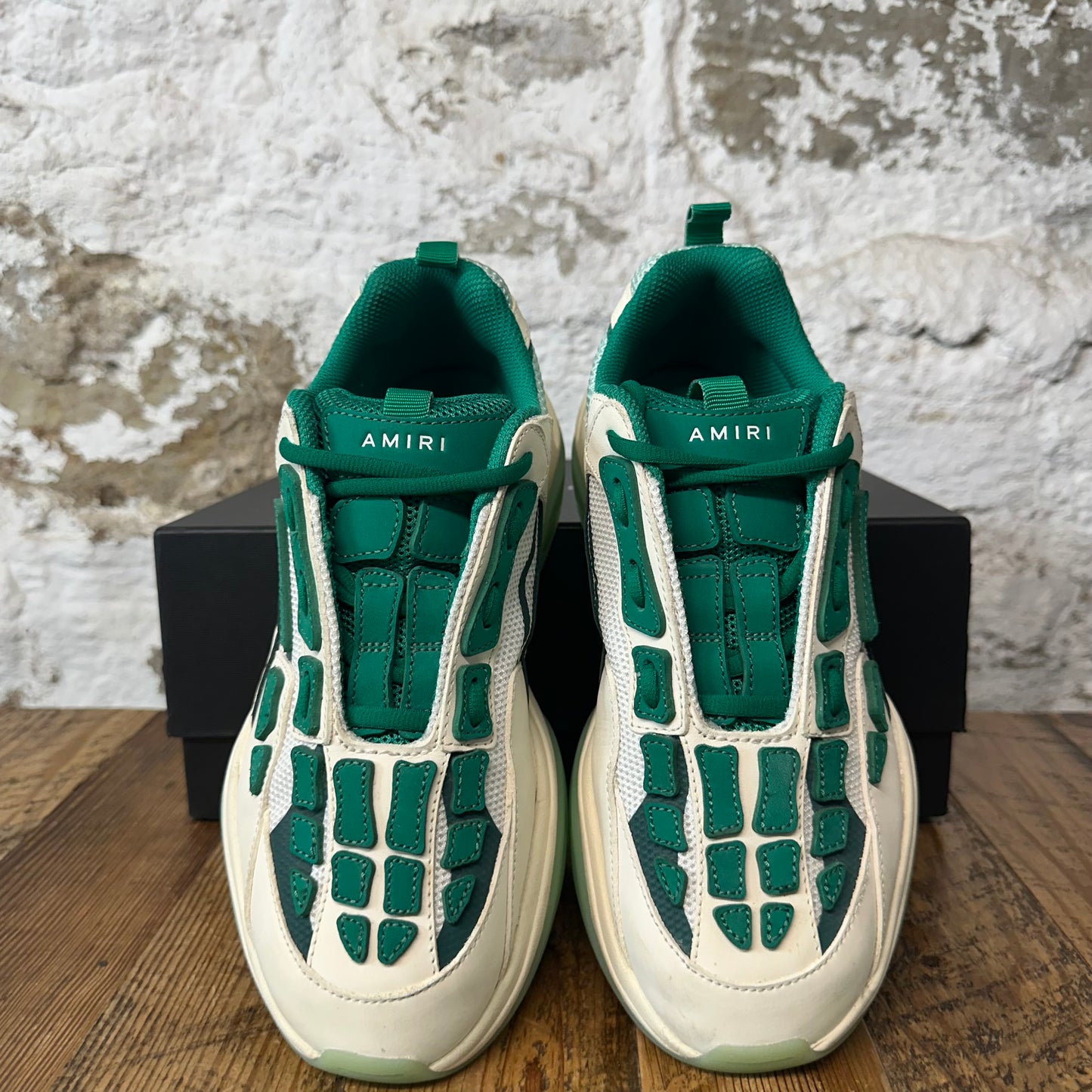 Amiri Green Bone Runner White Sneaker Sz 6.5 (39)