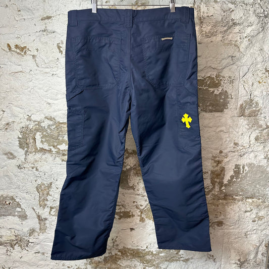 Chrome Hearts Leather Double Knee Navy Carpenter Pants Sz 36
