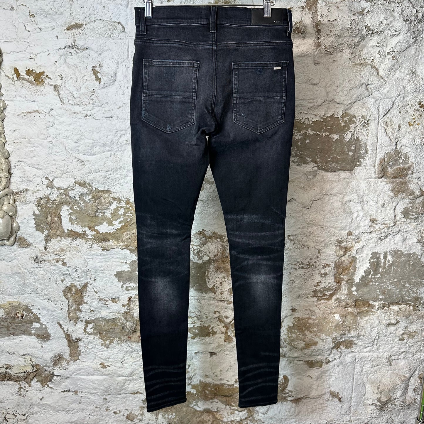 Amiri Paint Drip Spell Black Denim Jeans Sz 29