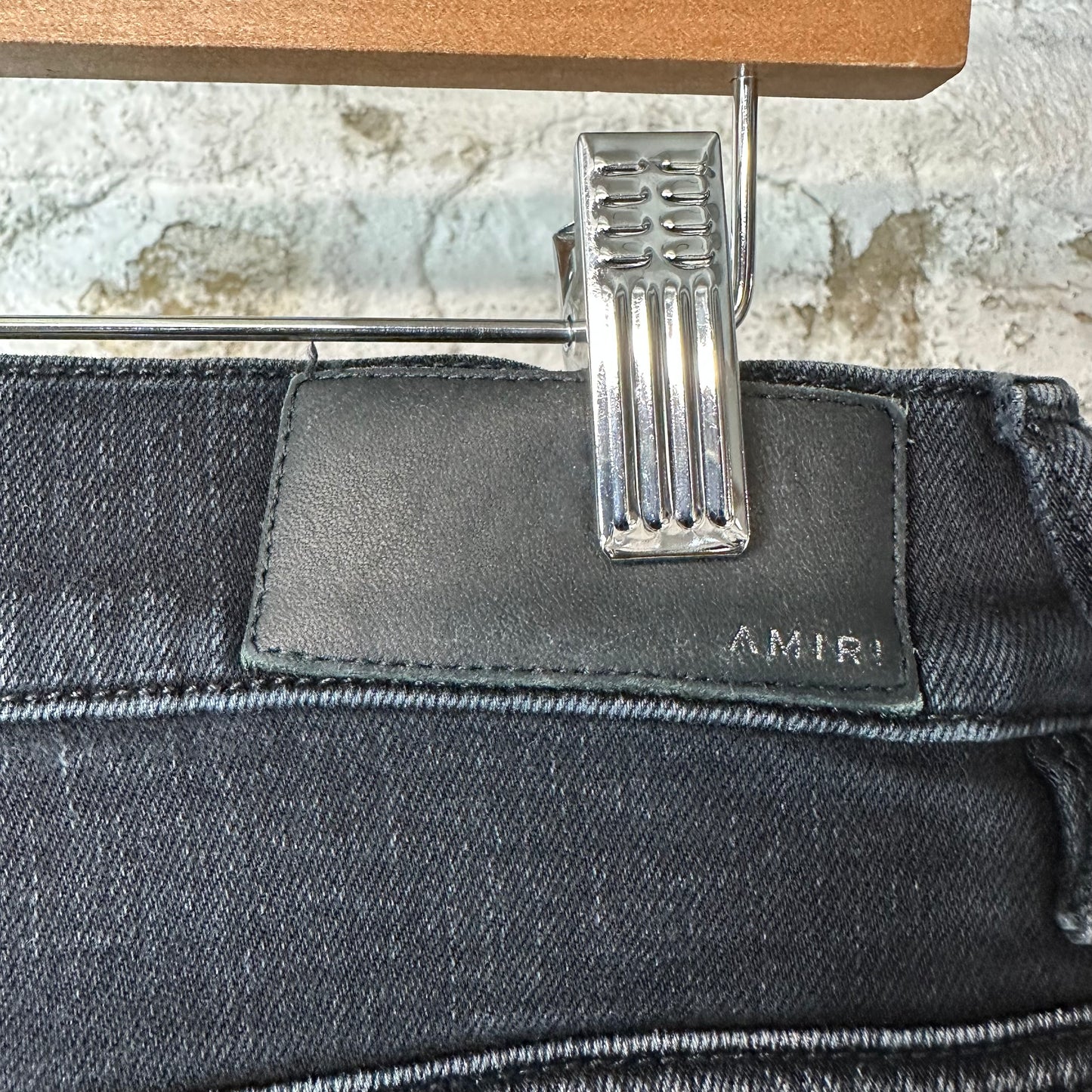 Amiri MX1 Purple Suede Black Denim Jeans Sz 32