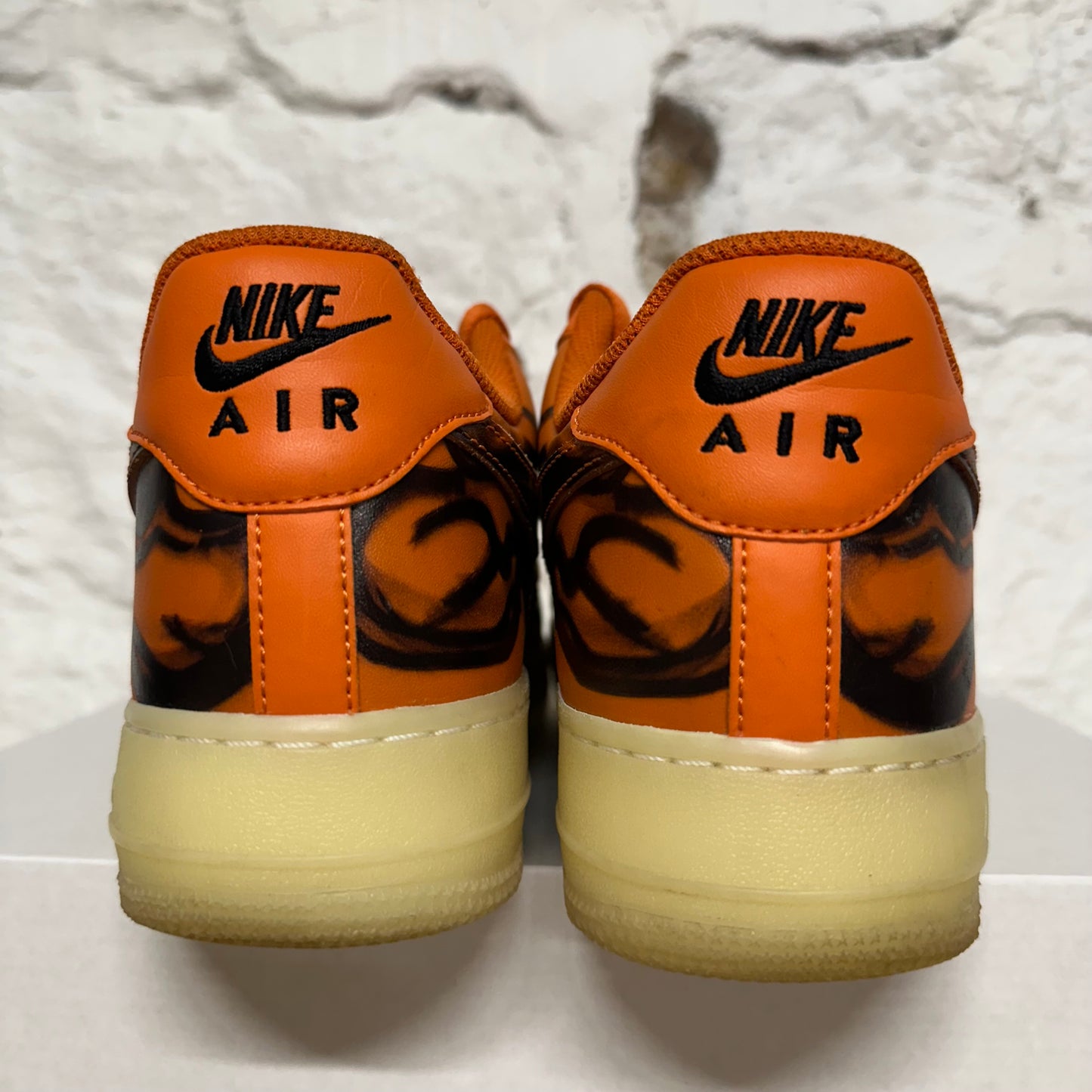 Nike Air Force 1 Low Orange Skeleton Sz 10