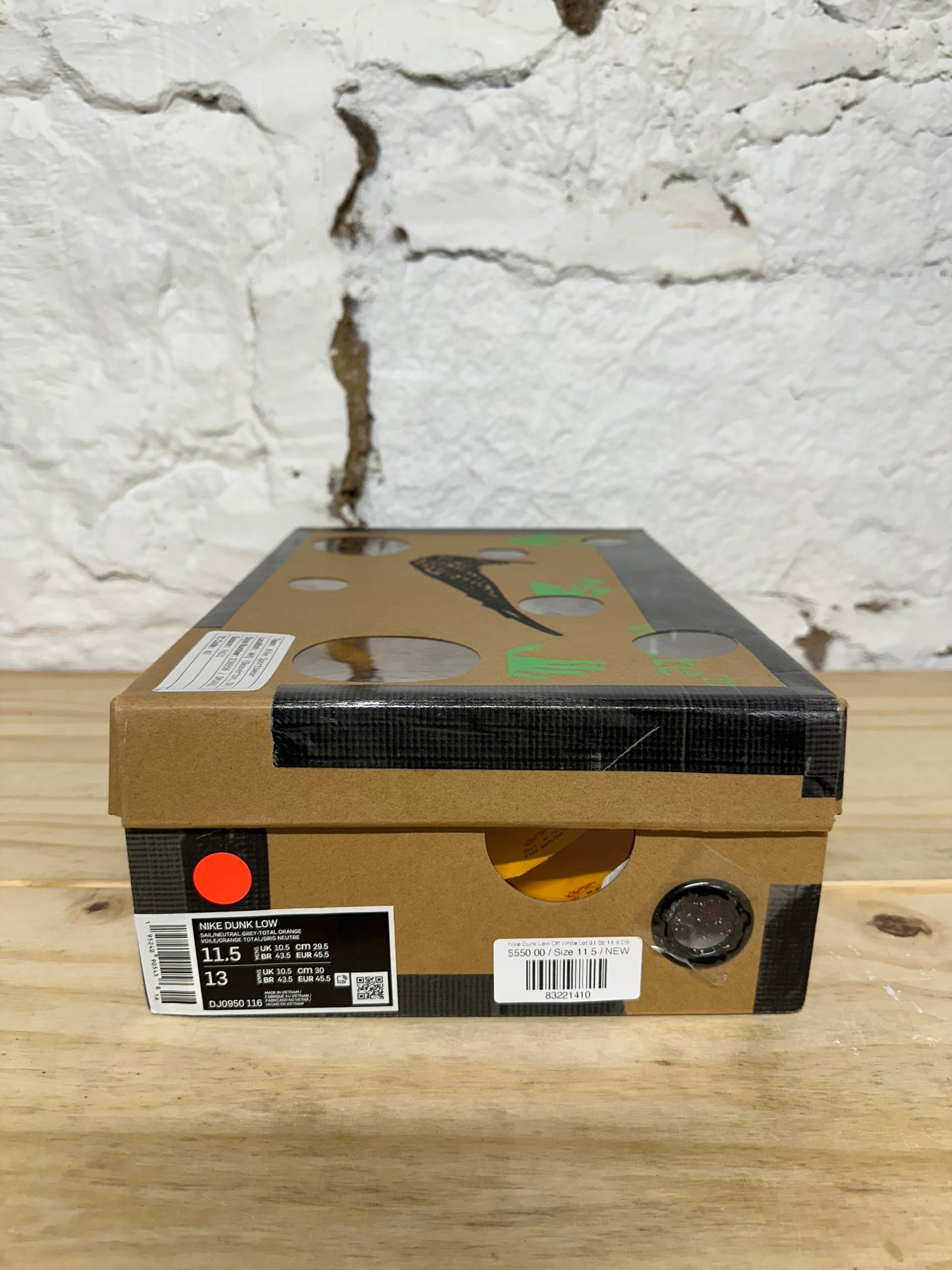 Nike Dunk Low Off White Lot 31 Sz 11.5 DS
