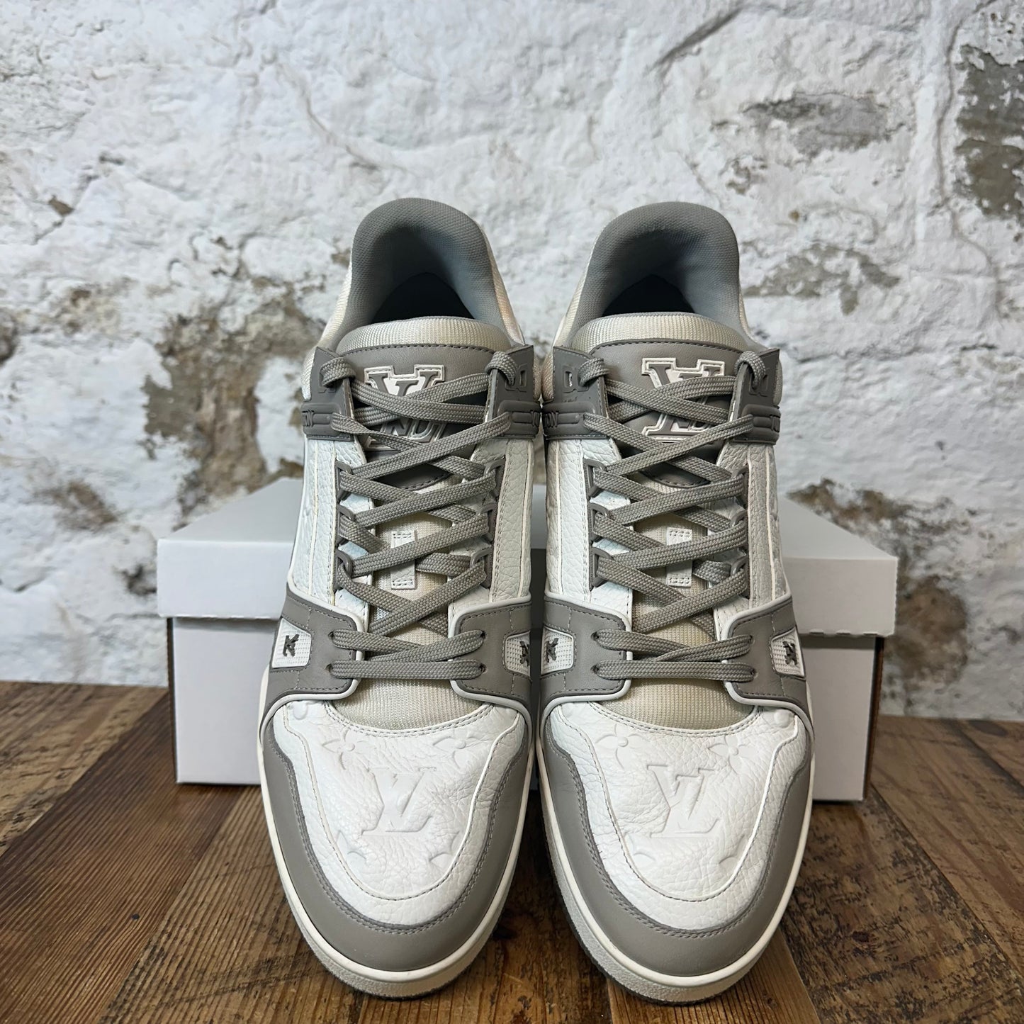 Louis Vuitton Gray White Trainer Sz 11.5 (10LV) No Box