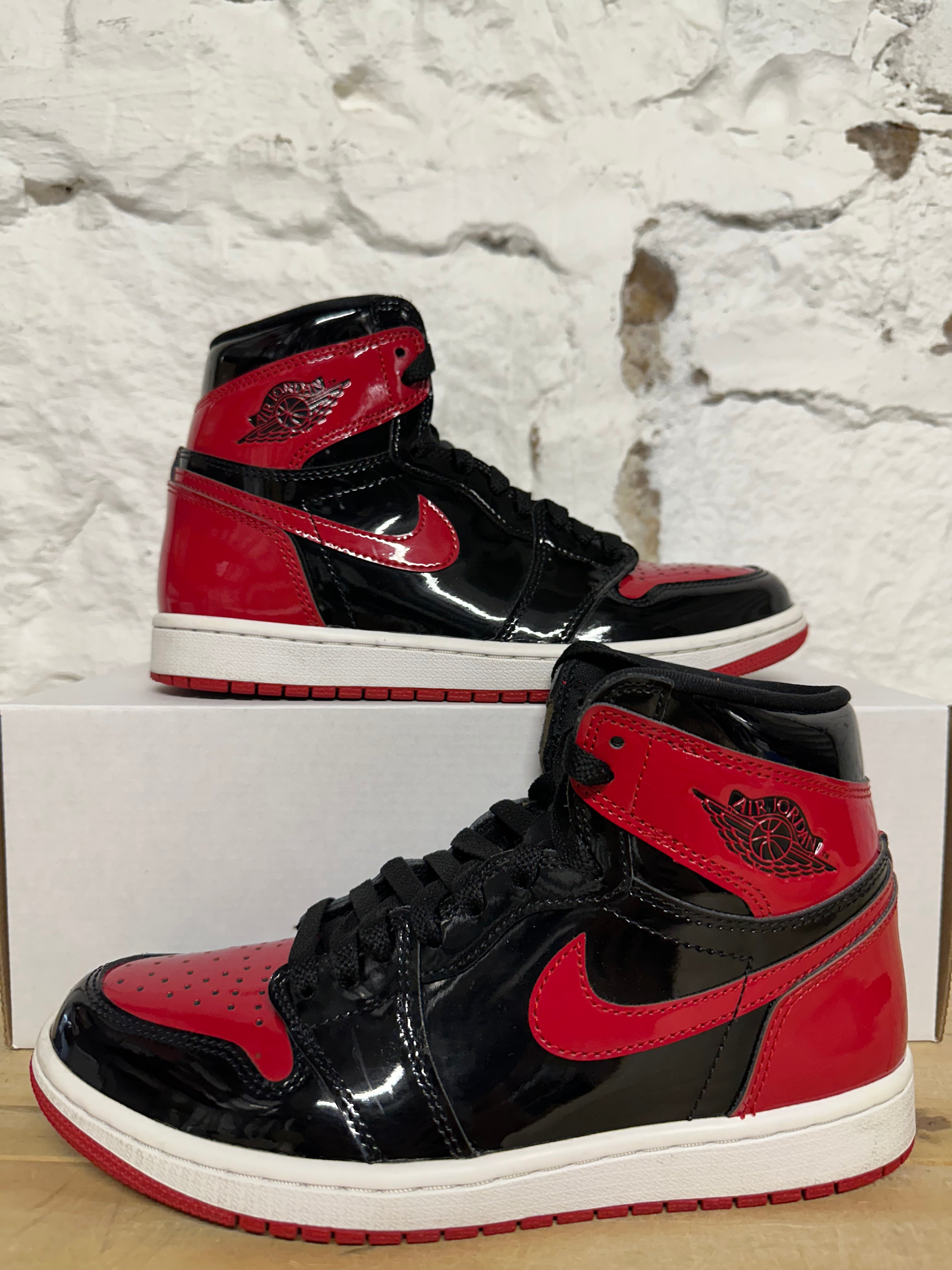 Air Jordan 1 High Patent Bred Sz 7.5