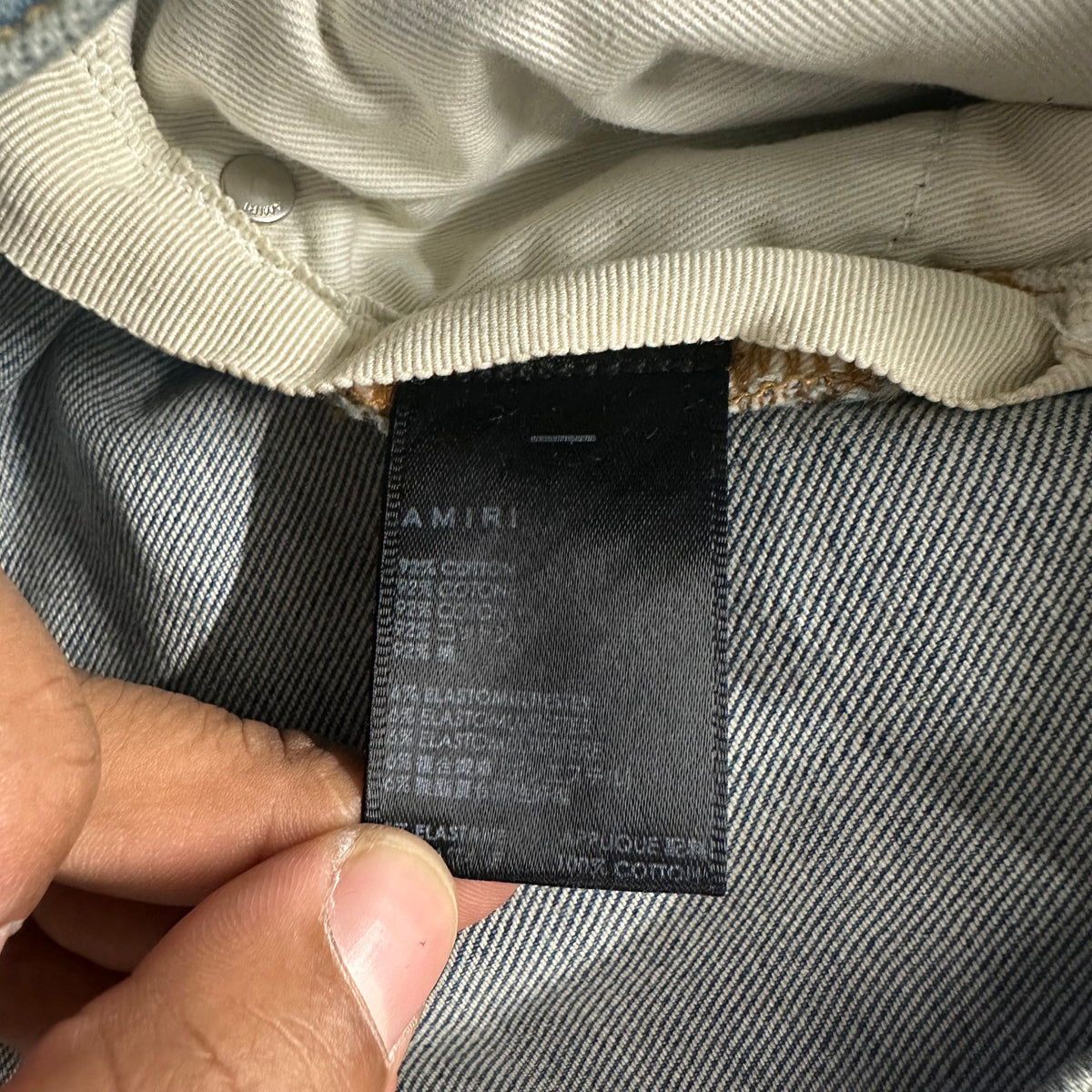 Amiri MX1 Black Multicolor Paisley Blue Denim Jeans Sz 31