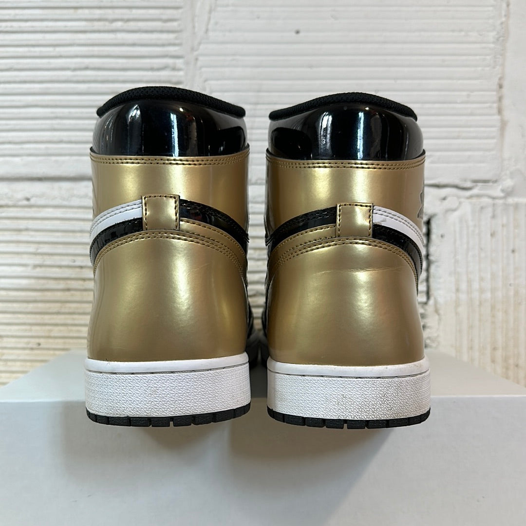 Air Jordan 1 High Black Metallic Gold Sz 14