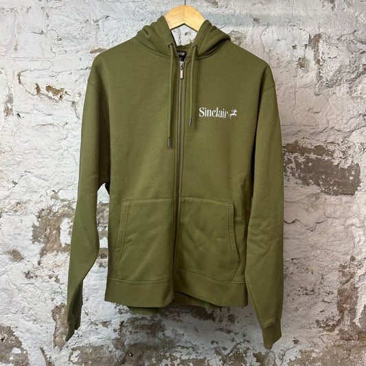 Sinclair Olive Zip Up Hoodie Sz S