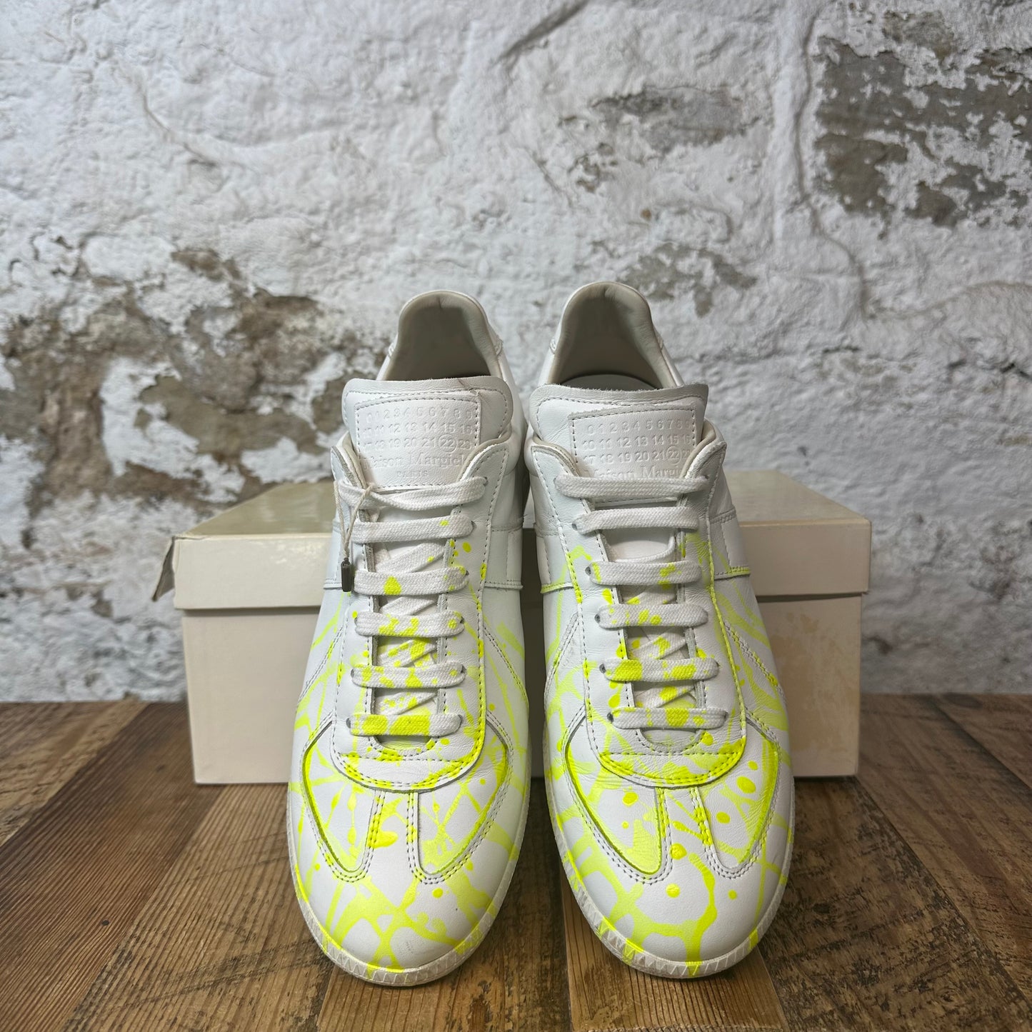 Maison Margiela Replica Neon Paint White Sneaker Sz 9 (42)