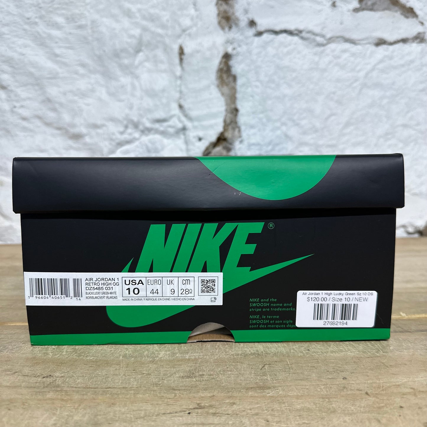 Air Jordan 1 High Lucky Green Sz 10 DS