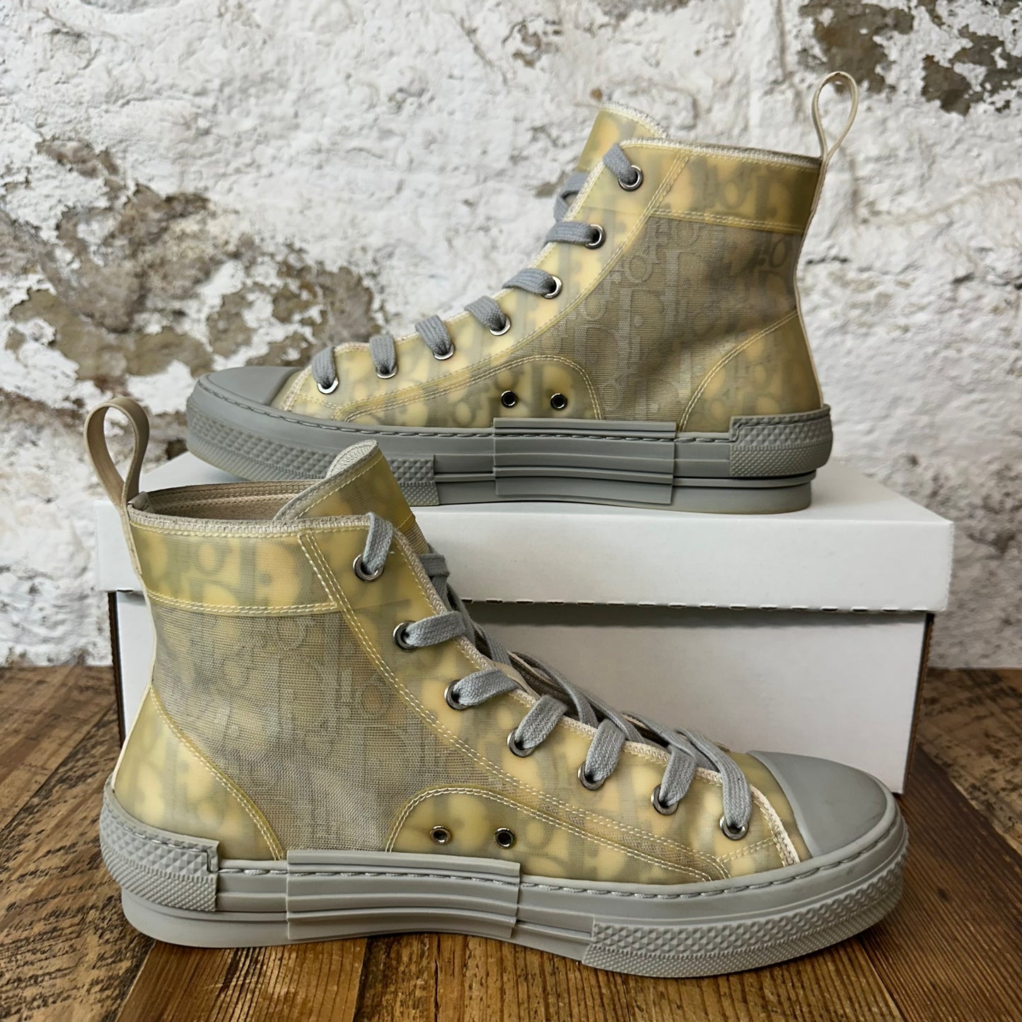 Dior B23 High Cream Oblique Gray Sneaker Sz 8 (41) No Box
