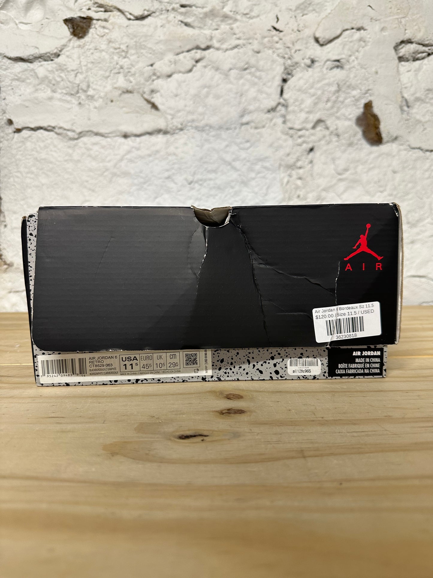 Air Jordan 6 Bordeaux Sz 11.5