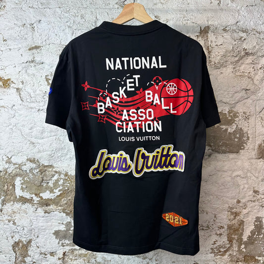Louis Vuitton NBA Logos Black T-Shirt Sz M