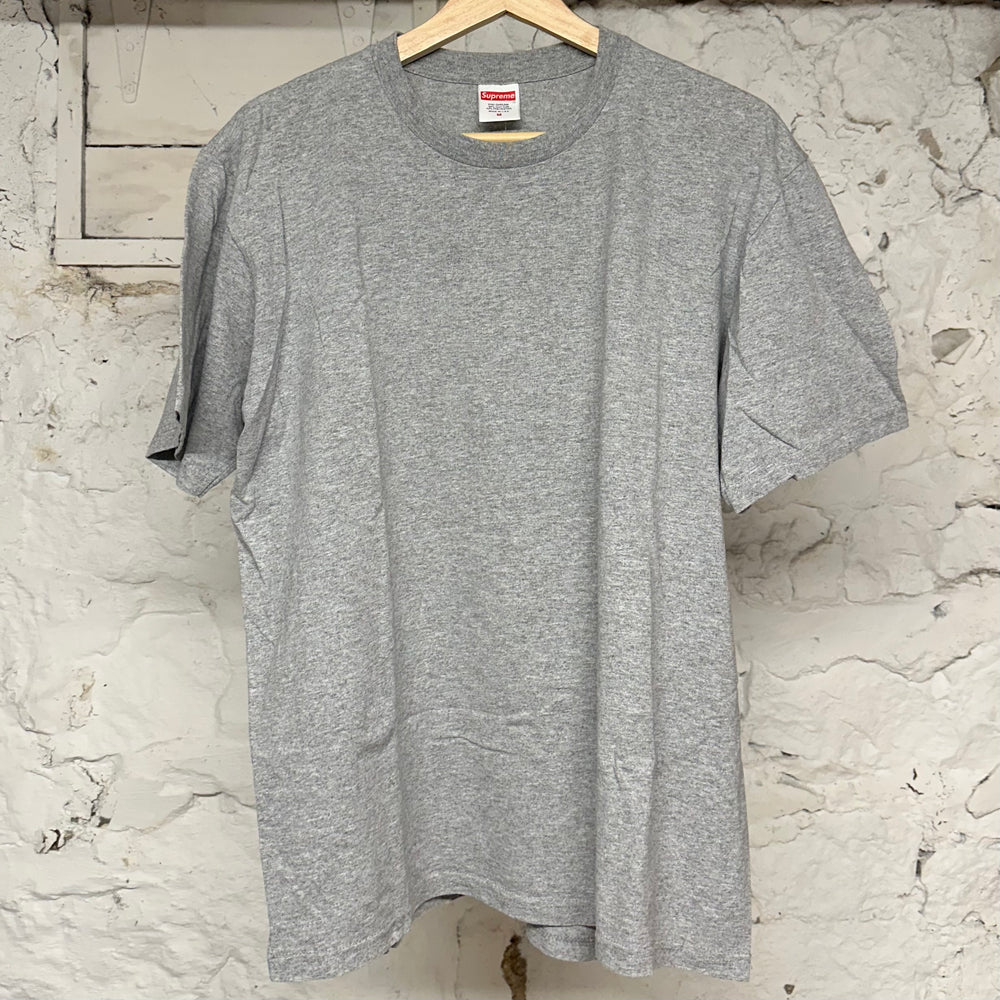 Supreme Shoulder Spellout Grey T-Shirt Sz M