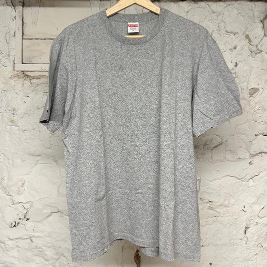 Supreme Shoulder Spellout Grey T-Shirt Sz M