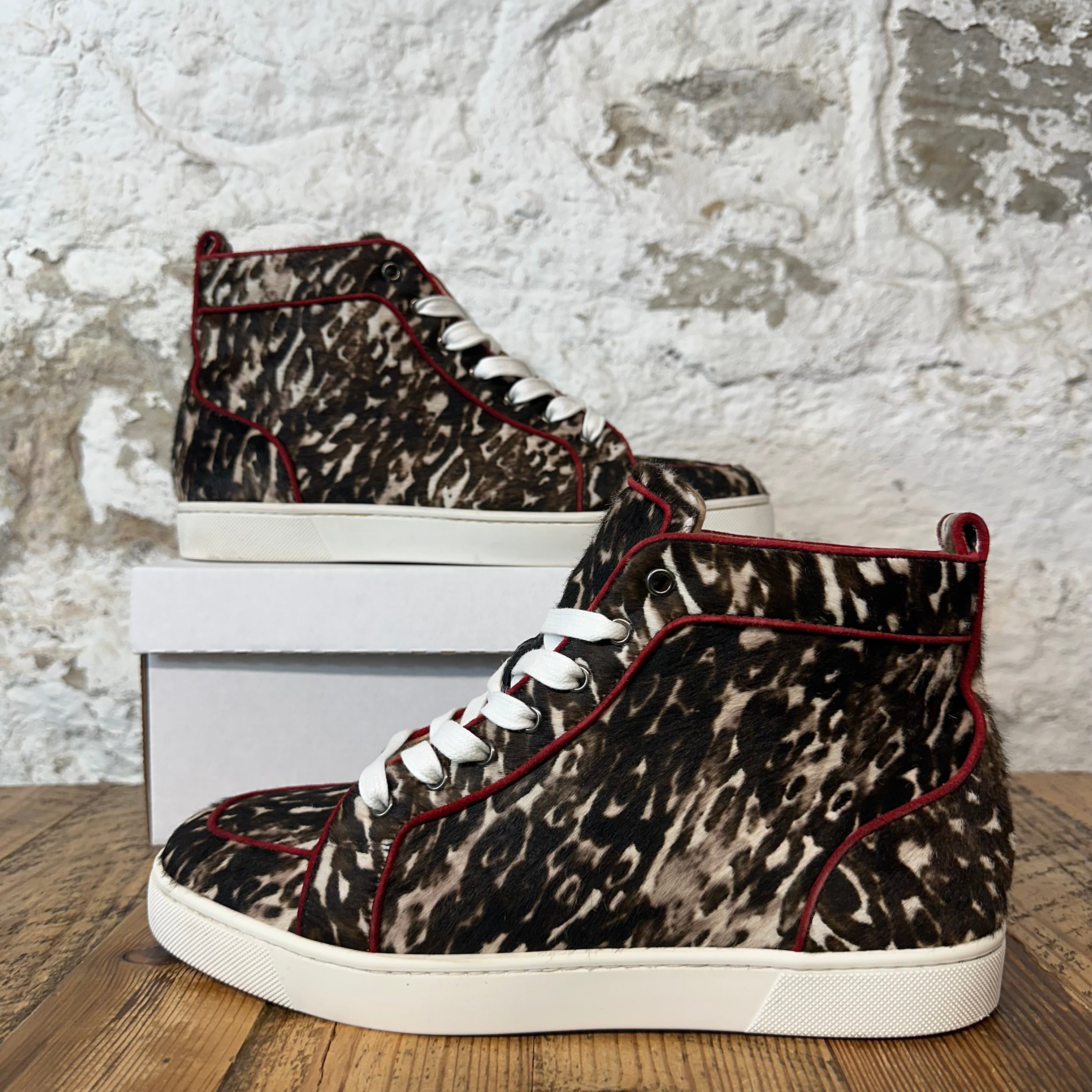 Christian Louboutin High Brown Pony Hair Sneaker Sz 9 (42)