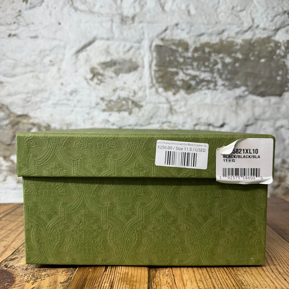 Gucci Chunky Embossed GG Black Sneaker Sz 11.5
