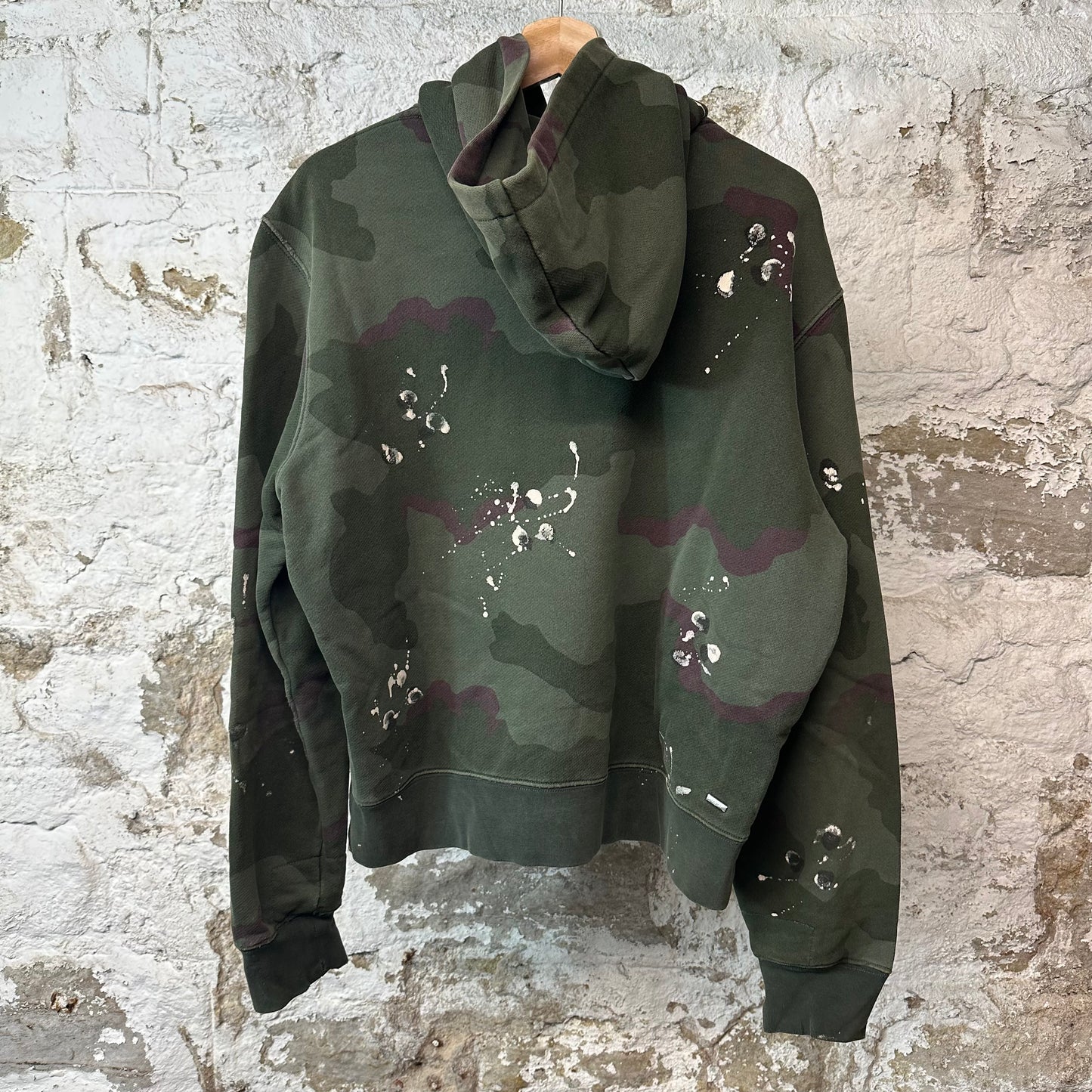 Amiri White Spell Hoodie Green Camo Sz M