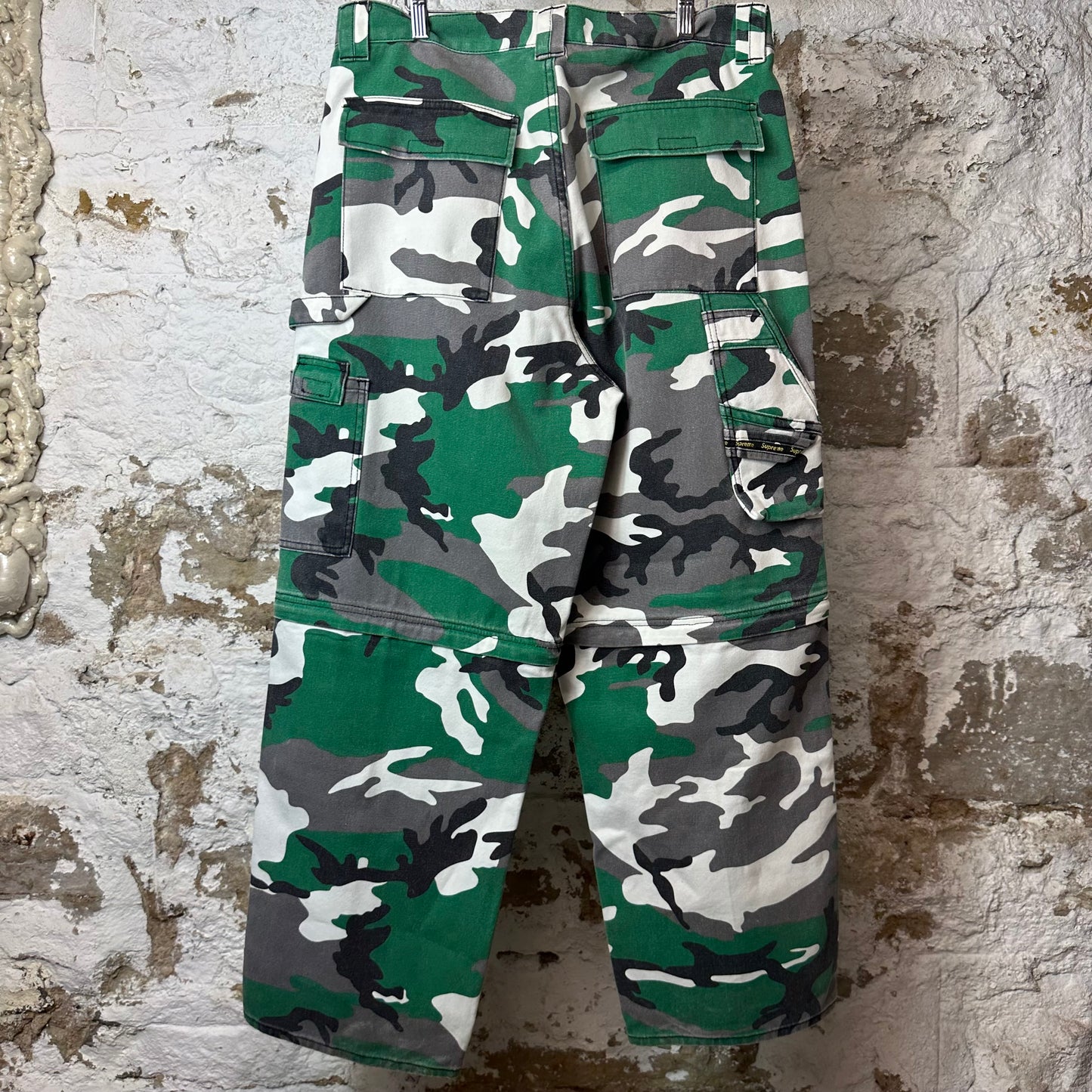 Supreme Zip Off Green Camo Utility Pants Sz 34