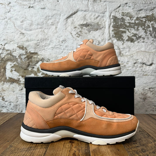 Chanel CC Salmon White Trainer Sneaker Sz 6.5 (39.5)