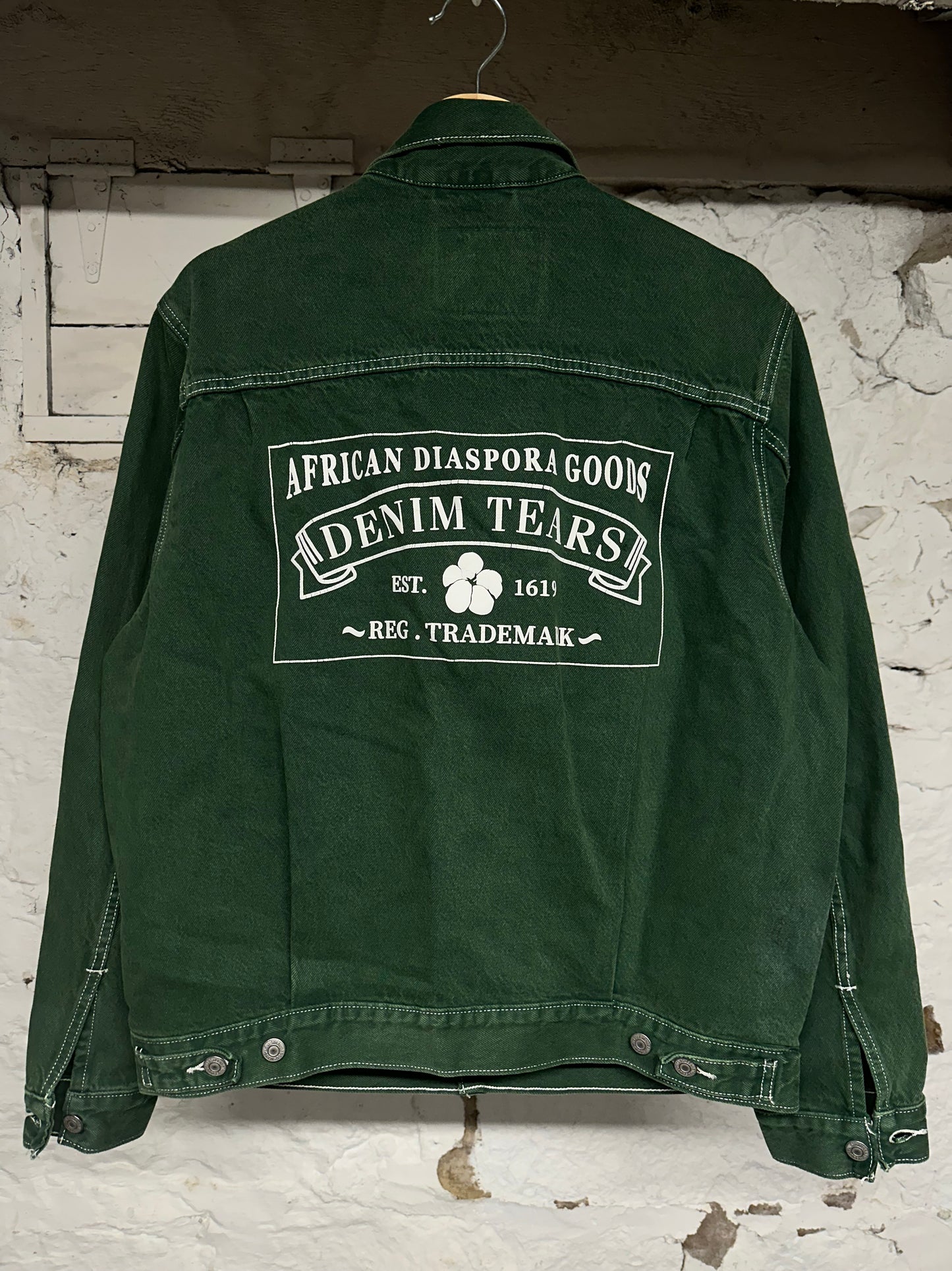 Levis Denim Tears Diaspora Green Denim Jacket Sz M