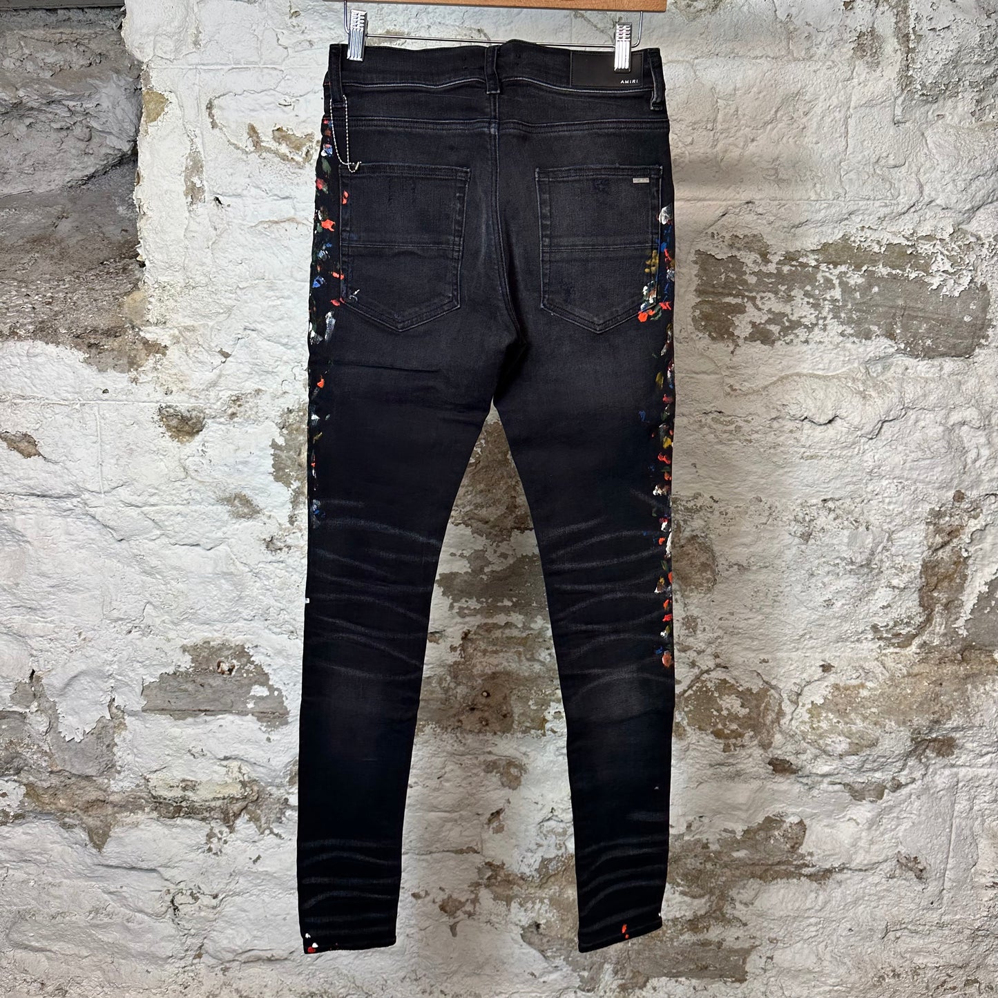 Amiri Multicolor Paint Splatter Black Denim Jeans
