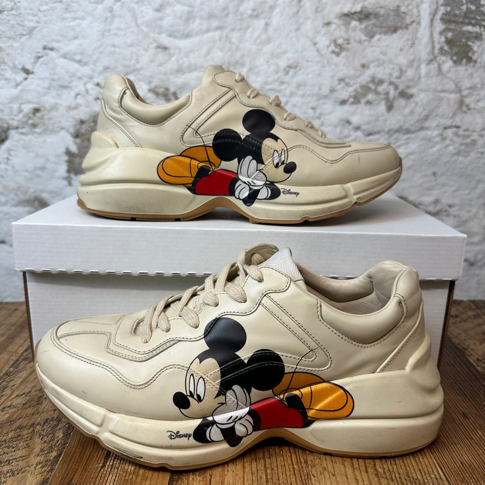 Gucci Rython Mickey Mouse Cream Sneaker Sz 6 No Box