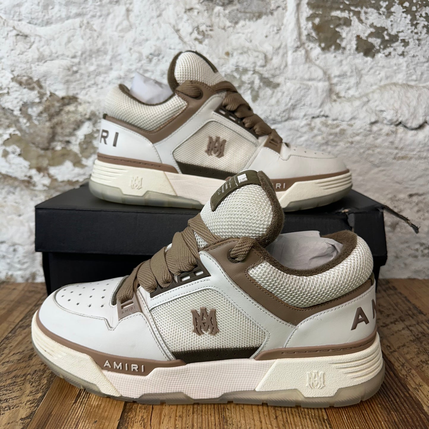 Amiri MA-1 Brown White Cream Sneaker Sz 15 (48)