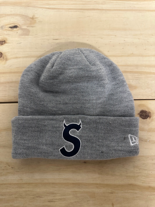 Supreme S Logo Grey Navy Beanie