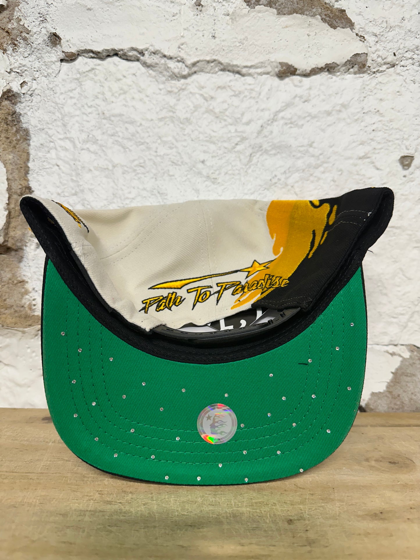 Hellstar Paintbrush Black Yellow Cream Snapback Hat DS