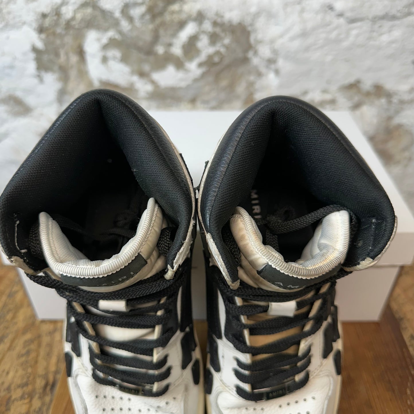 Amiri Black Skeleton White High Sneaker Sz 7 (40) No Box