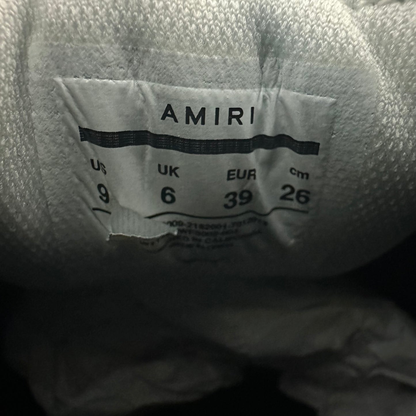 Amiri White Skeleton Black White Sneaker Sz 6.5 (39)