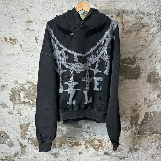 Vale Bling Chain Hoodie Black Sz L DS