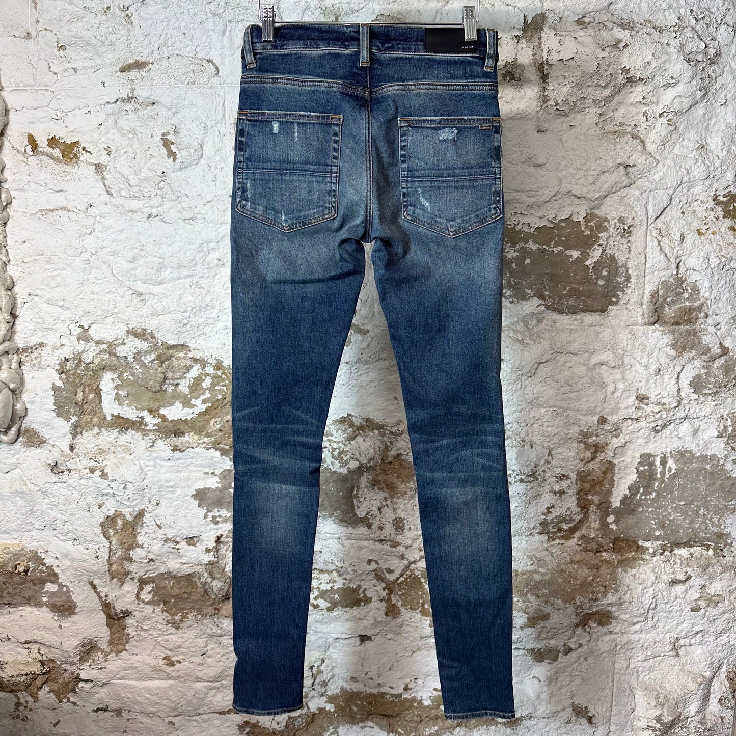 Amiri MX1 Blue Plaid Flannel Dark Blue Denim Jeans Sz 29