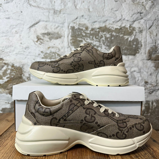 Gucci Rhyton Beige GG Monogram Sneaker Sz 8.5