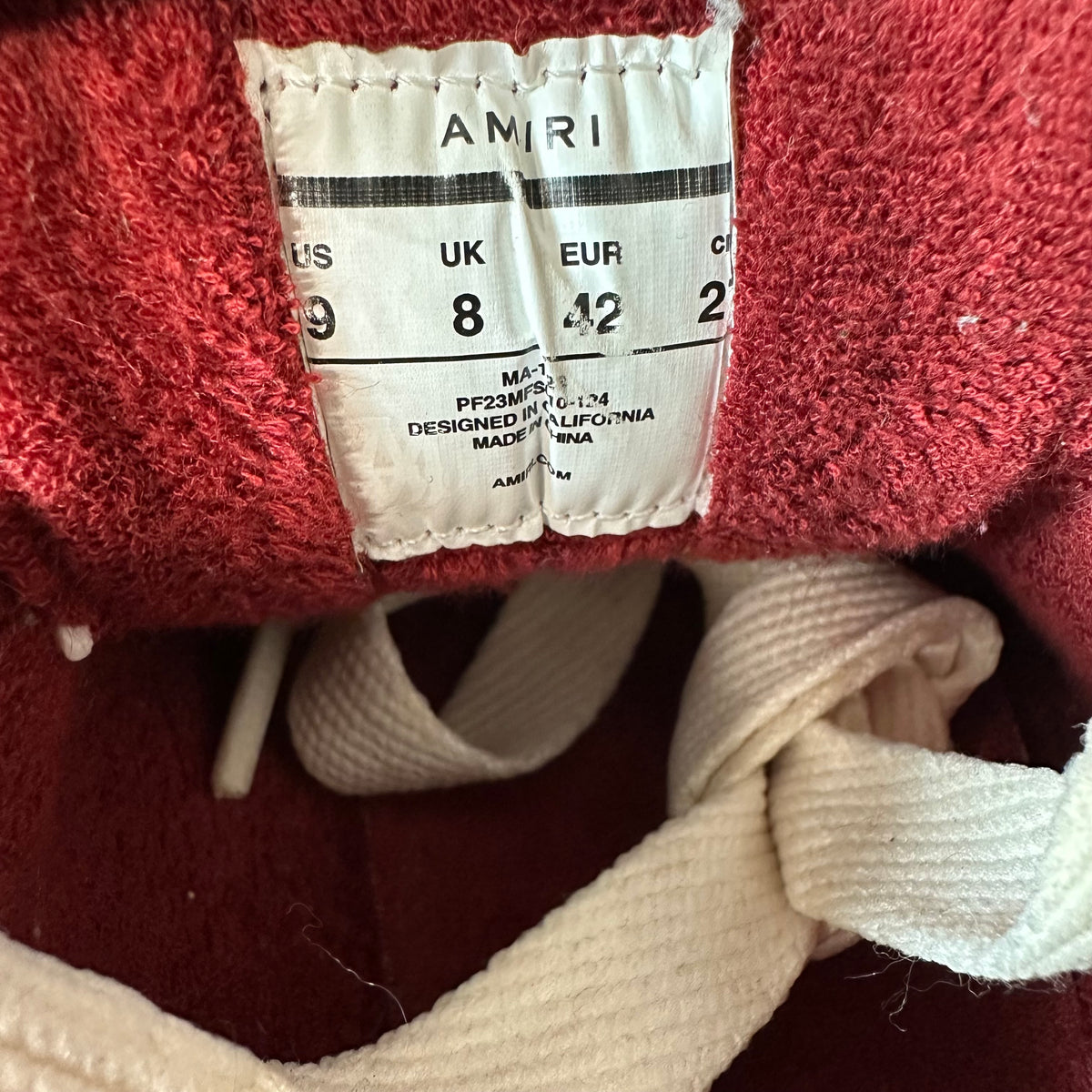 Amiri MA-1 Red White Cream Sneaker Sz 9 (42)