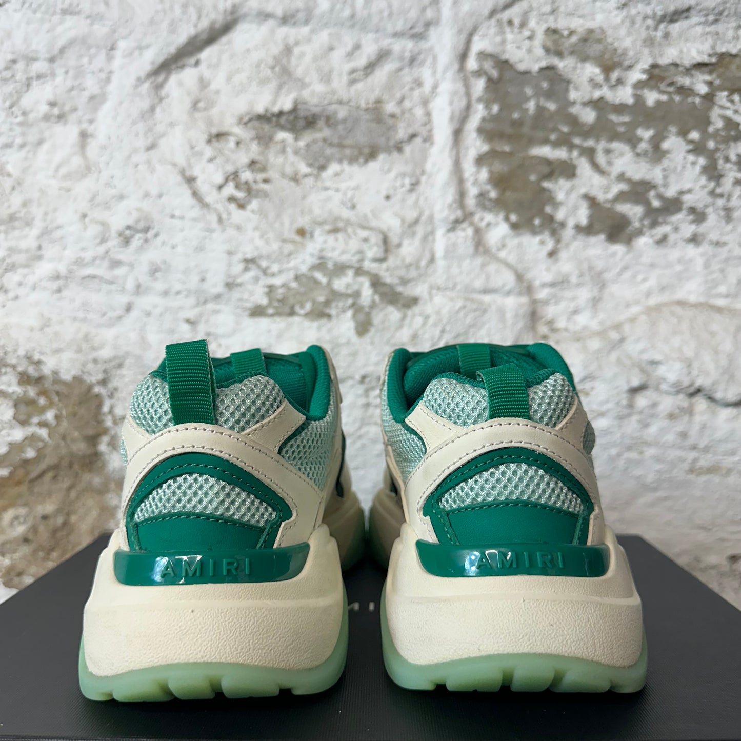 Amiri Green Bone Runner White Sneaker Sz 6.5 (39)