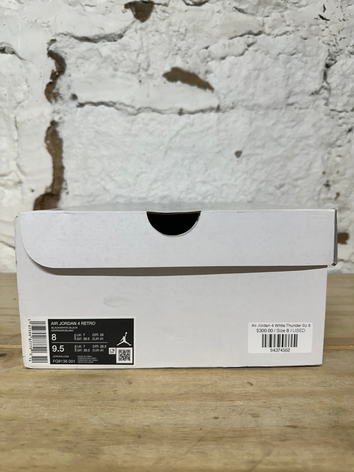 Air Jordan 4 White Thunder Sz 8