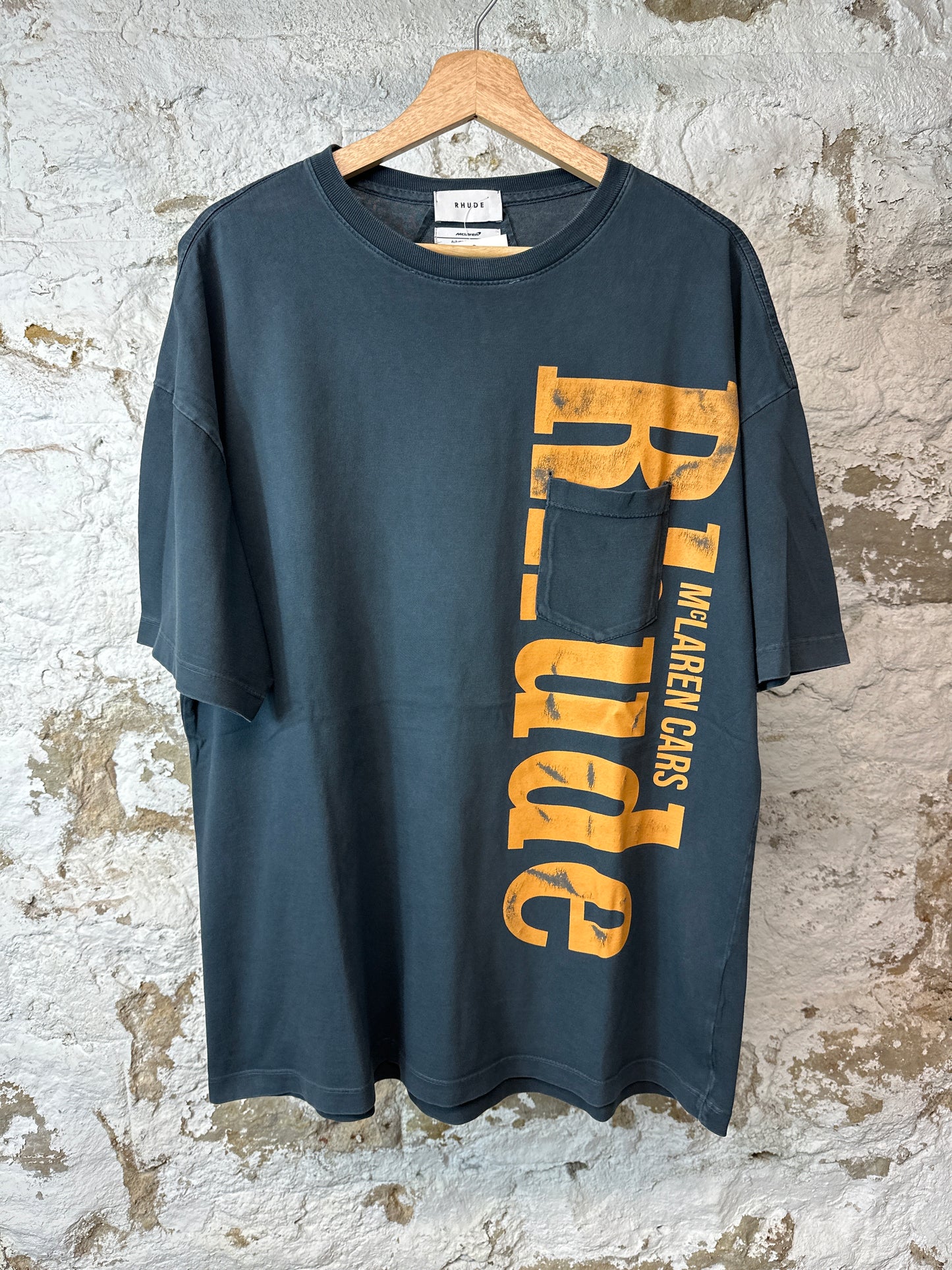 Rhude Mclaren Navy Yellow T-shirt Sz L