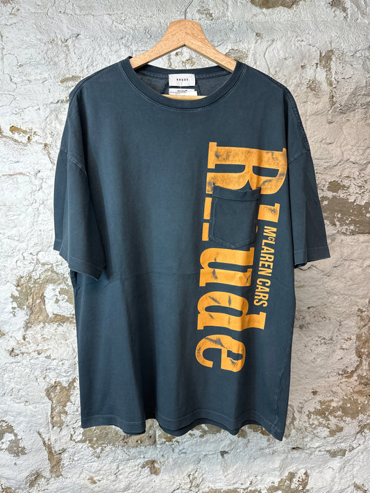 Rhude Mclaren Navy Yellow T-shirt Sz L
